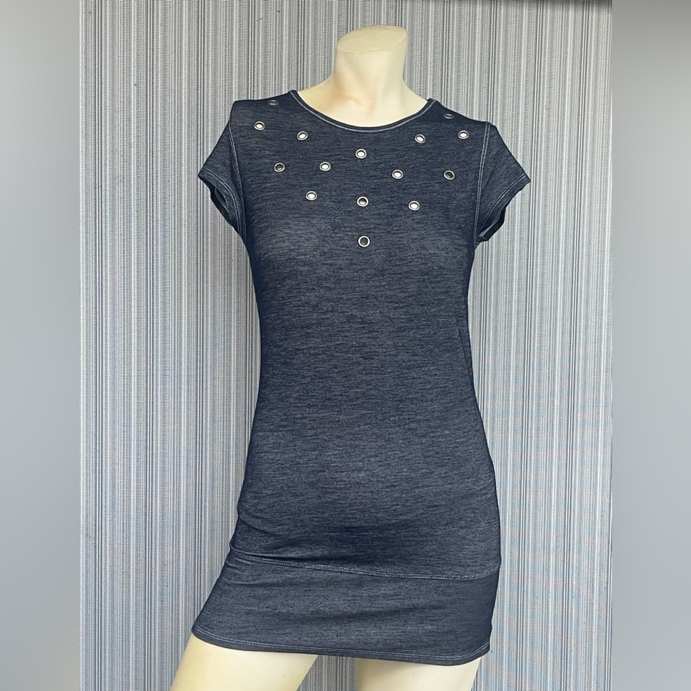 Preppy Simply Irresistible Blue Jeans Silver Metal Eyelets new with tags size S